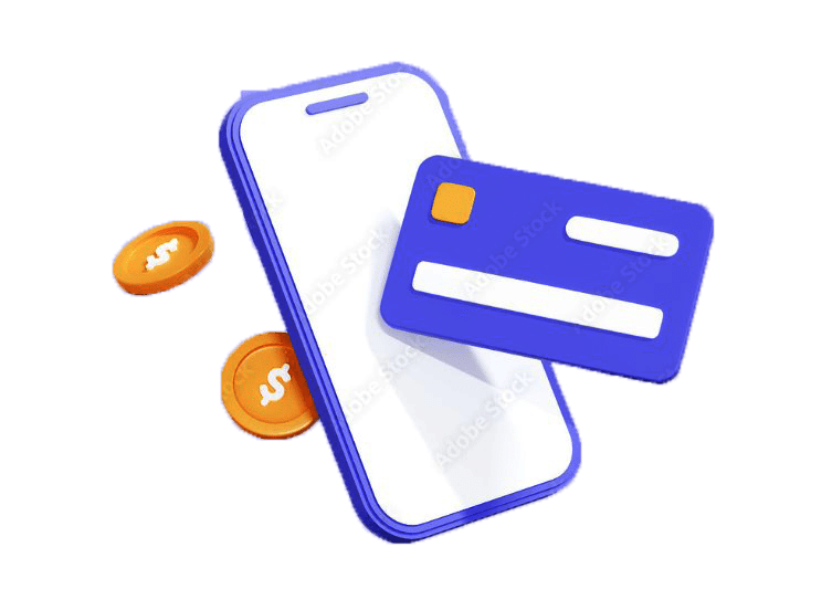 Phone, card and coins